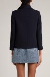 Valentino Garavani Navy Blue Wool Blend Crop Peacoat