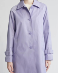 Via Spiga Balmacain Water Repellent Lilac Cotton Blend Coat
