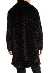 Via Spiga Black Double Breasted Faux Fur Coat