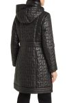 Via Spiga Black Quilted Hooded Coat