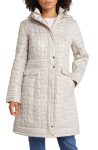 Via Spiga Oyster Quilted Hooded Coat