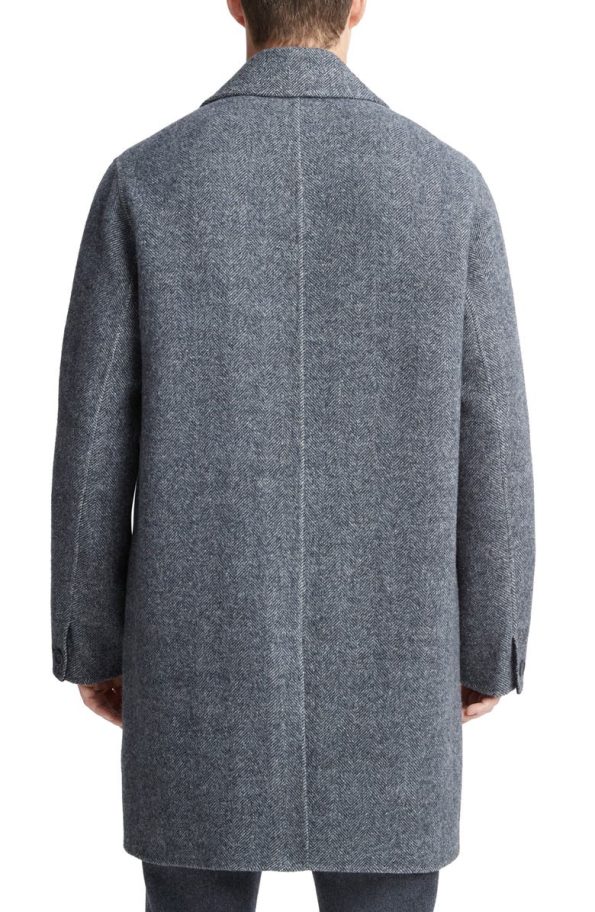 Vince Herringbone Classic Wool Blend Coat.