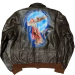 Vintage A-2 Flight Black Painted Leather Jacket