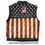 Vintage Flag Liner Carry Conceal Hot Leather Vest