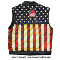 Vintage Flag Liner Carry Conceal Hot Leather Vest.