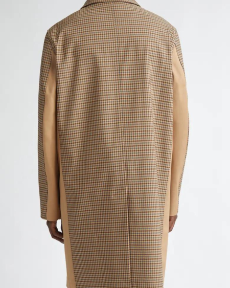 Wales Bonner Beige - Check Tenor Check Topcoat.