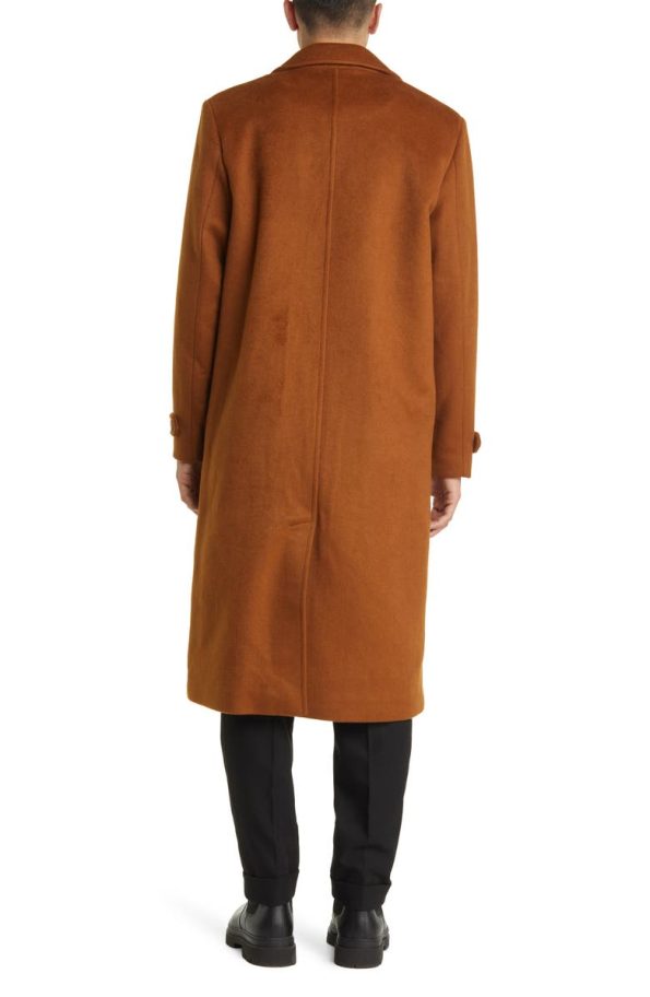Wax London Santoni Velour Wool Longline Coat.