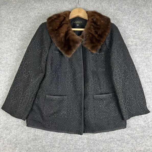 Women's B-2 Paul Costelloe Black Label Fur Lined Jacket