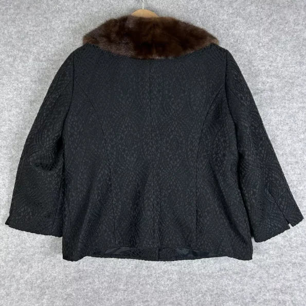 Women's B-2 Paul Costelloe Black Label Fur Lined Jacket.