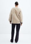 Women’s Beige Fur-effect Coat With Appliqués