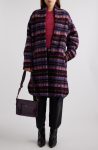 Women's Gabriel Abstract Print Pink Wool Blend Coat