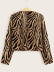Women’s Zebra Print Fuzzy Coat 
