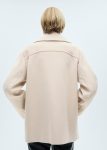 women’s beige wool double-breasted coat