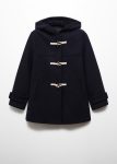 women’s navy blue hooded wool coat