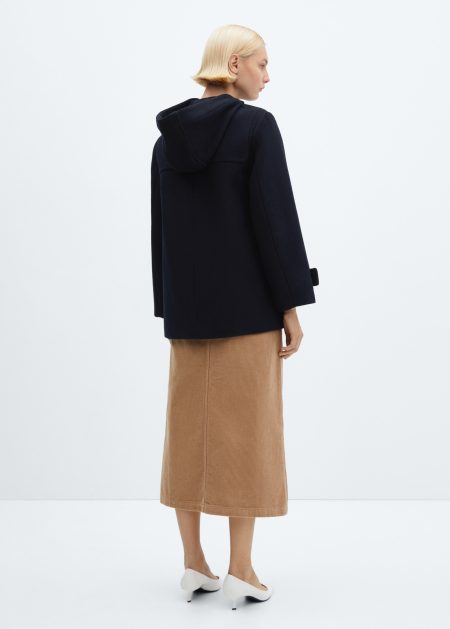 women's navy blue wool coat