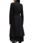 All Saints Riley Black Wool Blend Belted Coat
