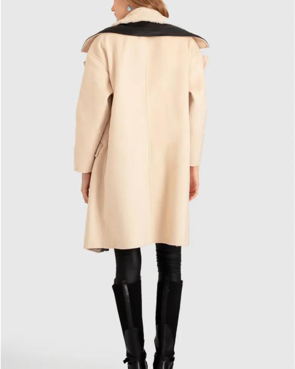 Belle & Bloom Watch Me Go Oversized Leather Trimmed Coat.