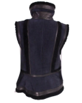 Blue Lambskin Leather Shearling Vest