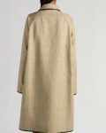 Bottega Veneta Distorted Prince Of Wales Plaid Leather Trim Coat