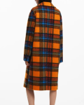 Desigual Napoles Orange Plaid Coat