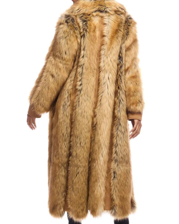 Donna Salyers Fabulous Furs Goldie Faux Fur & Faux Suede Long Coat.