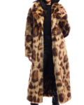 Donna Salyers Fabulous Furs Leopard Feline Fine Faux Fur Coat