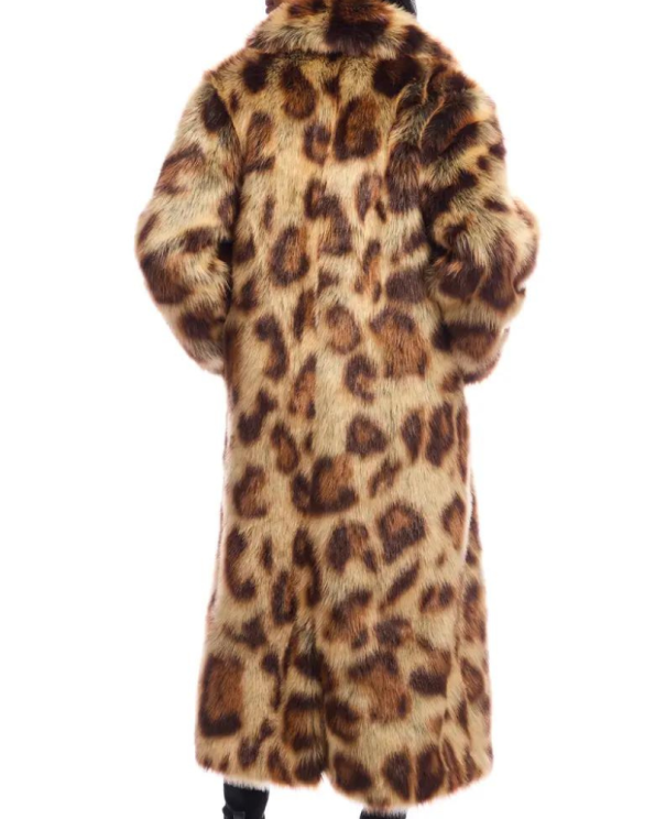 Donna Salyers Fabulous Furs Leopard Feline Fine Faux Fur Coat.
