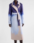 Dries Van Noten Ronald Abstract Print Cotton Gabardine Coat
