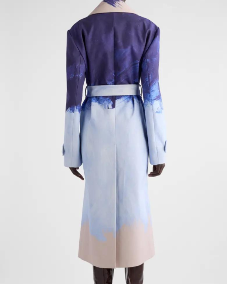Dries Van Noten Ronald Abstract Print Cotton Gabardine Coat.