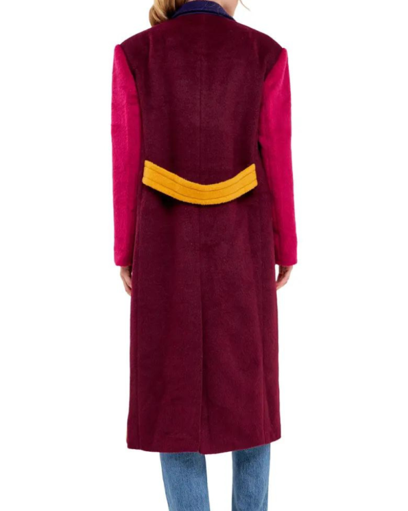 English Factory Fringe Premium Colorblock Oversized Coat.