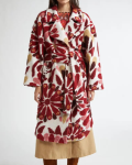 Farm Rio Ainika Flowers Belted Fleece Coat