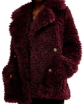 Free People Sophie Faux Fur Vineyard Grape Peacoat