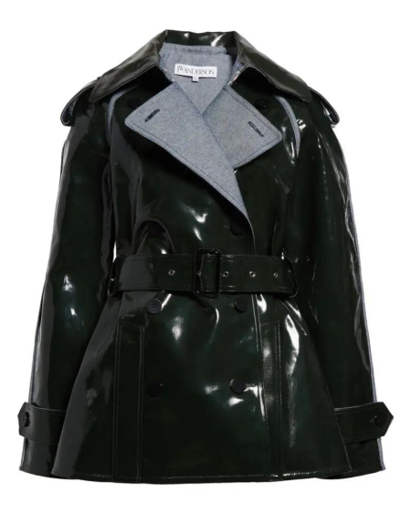 Jw Anderson Khaki Coated Denim Short Trench Coat