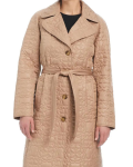 Kate Spade New York Camel Belted Quilted Coat
