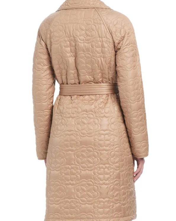 Kate Spade New York Camel Belted Quilted Coat.