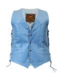 Light Blue Knight Leather Vest