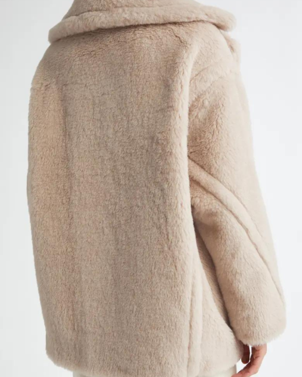 Max Mara Sand Olga Teddy Short Coat.