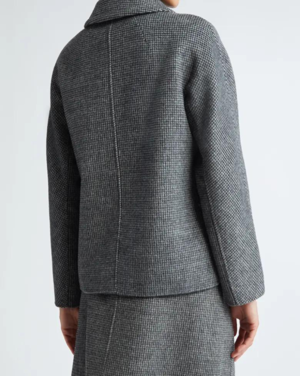 Max Mara Sorriso Check Wool Blend Short Coat.