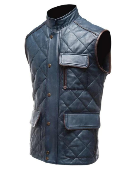 Men's Quilted Leather Vest