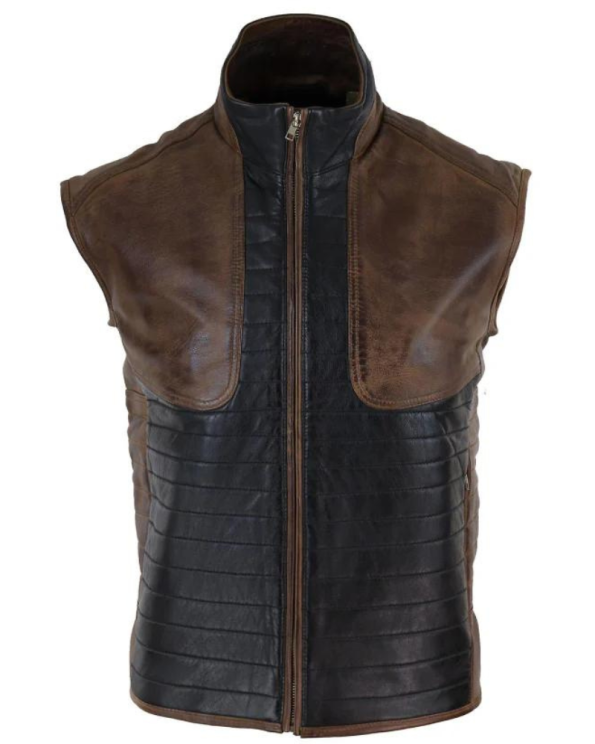 Men's Real Leather Waistcoat Gilet Japanese Vest