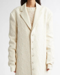 Meruert Tolegen Goat Motif Jacquard Long Oversize Coat