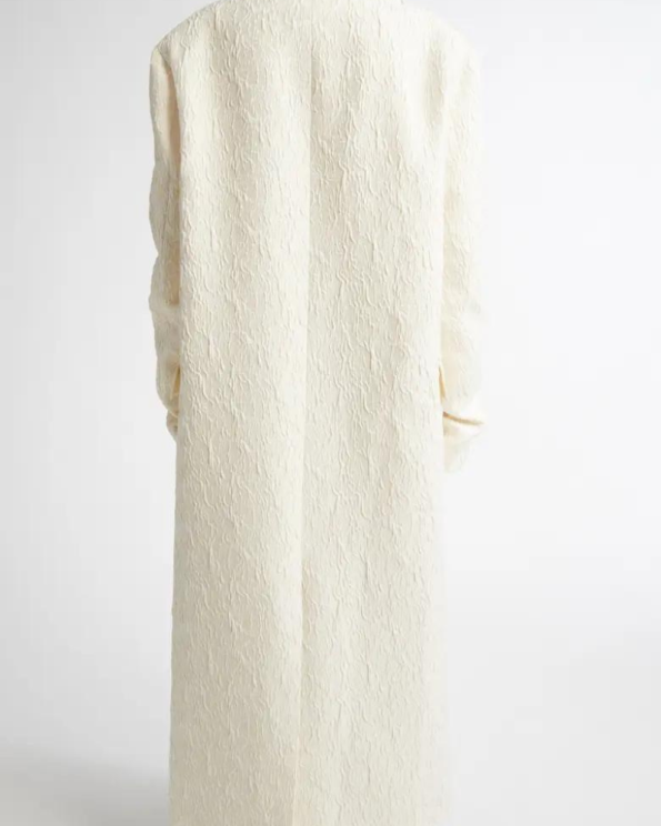 Meruert Tolegen Goat Motif Jacquard Long Oversize Coat.