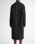 Missoni Black And Silver Chevron Stripe Bouclé Coat