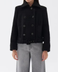 Nocturne Shoulder Pad Short Black Coat