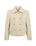 Nocturne Shoulder Pad Short Ivory Coat
