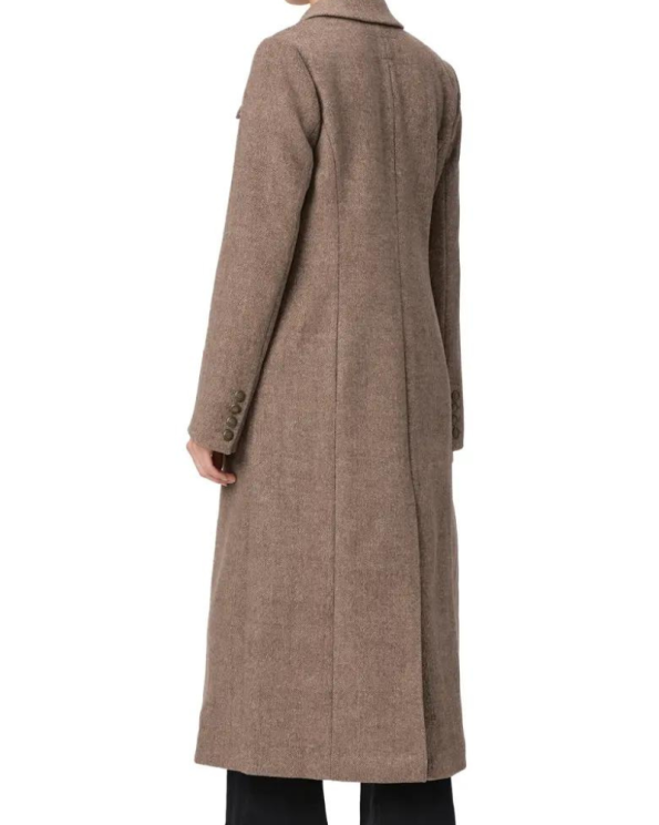 Paige Lucrezia Longline Rye Brown Multi Wool Blend Coat.