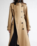 Sacai Mixed Media Gabardine & Wool Melton Coat