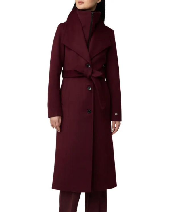 Soia & Kyo Ilana Merlot Wool Blend Coat