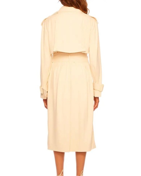 Susana Monaco Signature Stretch Belgian Creme Trench Coat.