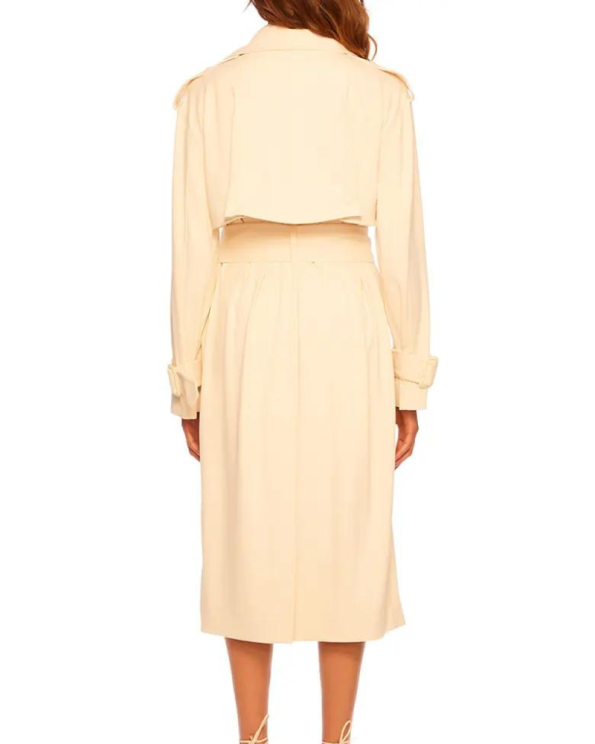 Susana Monaco Signature Stretch Belgian Creme Trench Coat.